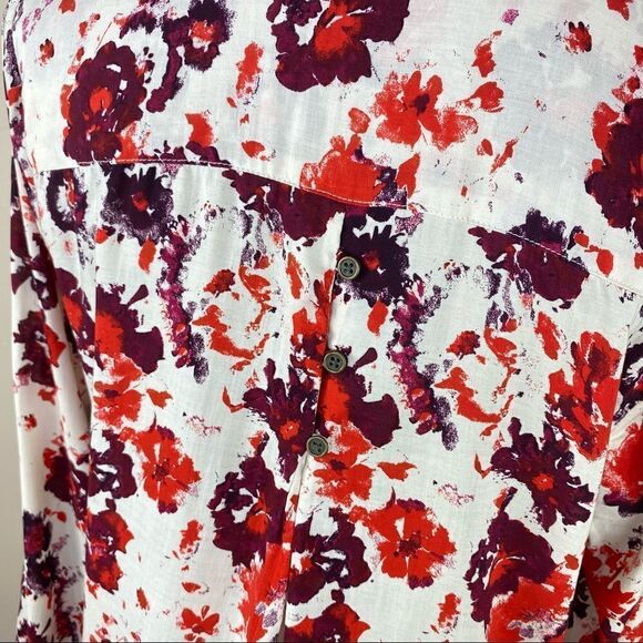 Lucky Brand Floral Splatter Print Pullover Blouse - Picture 7 of 12
